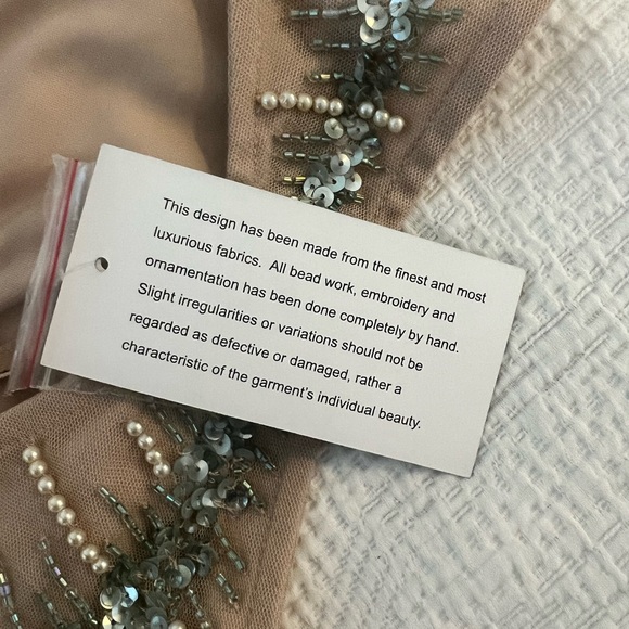 Aidan by Aidan Mattox Hand-Beaded Mesh Gown - Picture 3 of 6